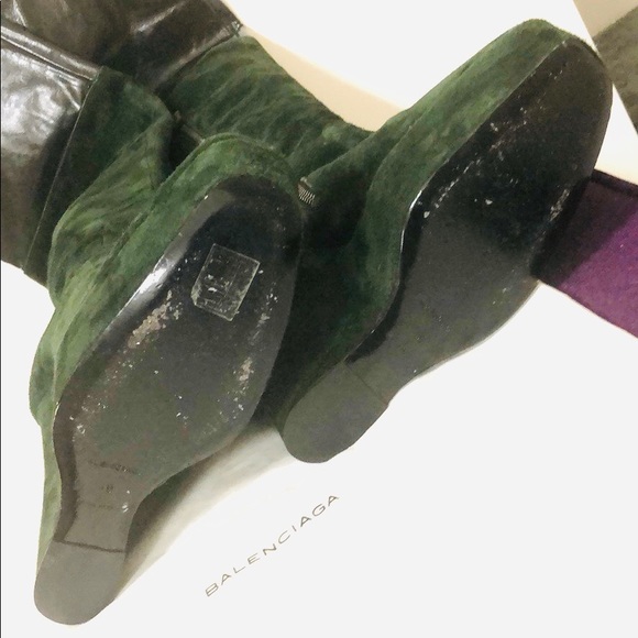 balenciaga boots womens green